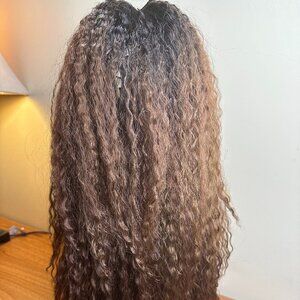 Janet Collection Zyra Extended Part Lace Wig – Choco Blonde Ombre